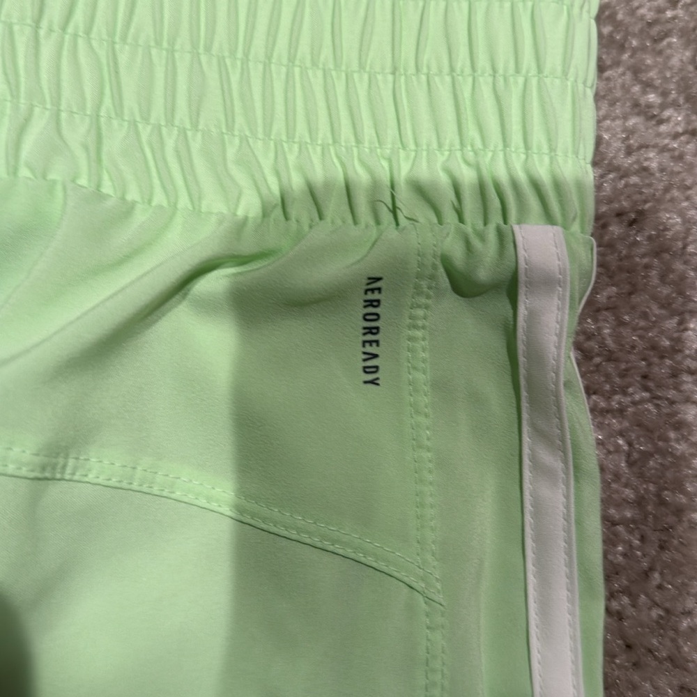 GREEN ADIDAS HIGH RISE SHORTS - Picture 3 of 3